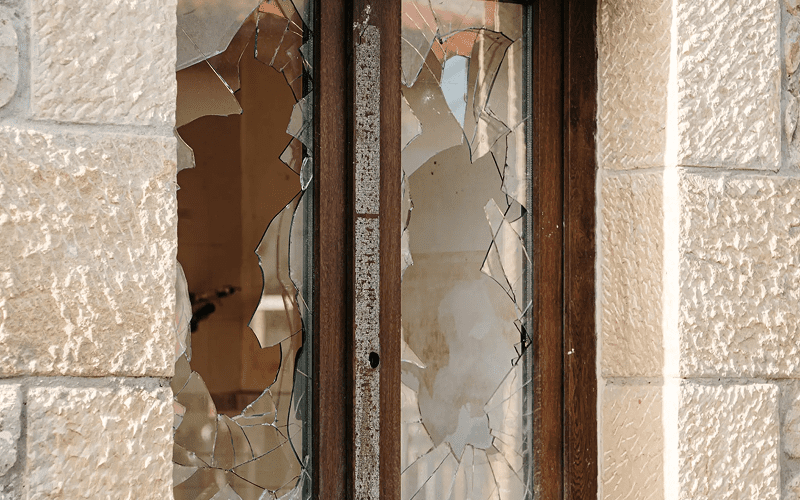 Broken Window Glass
